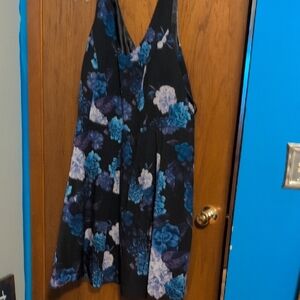 City Chic Black and Blue Floral Midi Dress